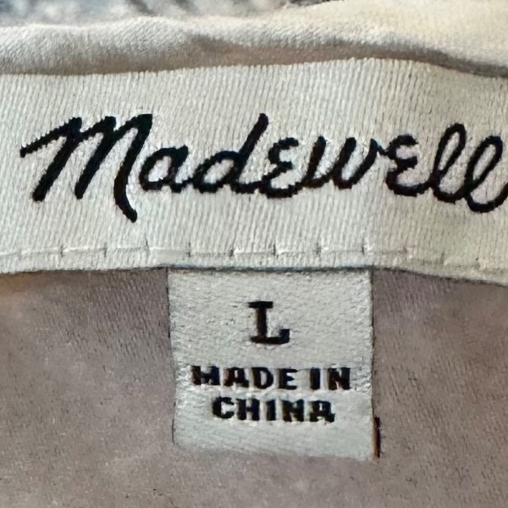 Madewell Side-Tie Tank Top Shirt Sz Large 12 14 White Embroidered Boho Coastal - Picture 4 of 5